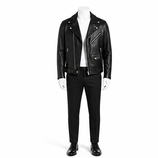 Black Biker Leather Jacket — made to measure by Sam Boutique Tailors Phuket