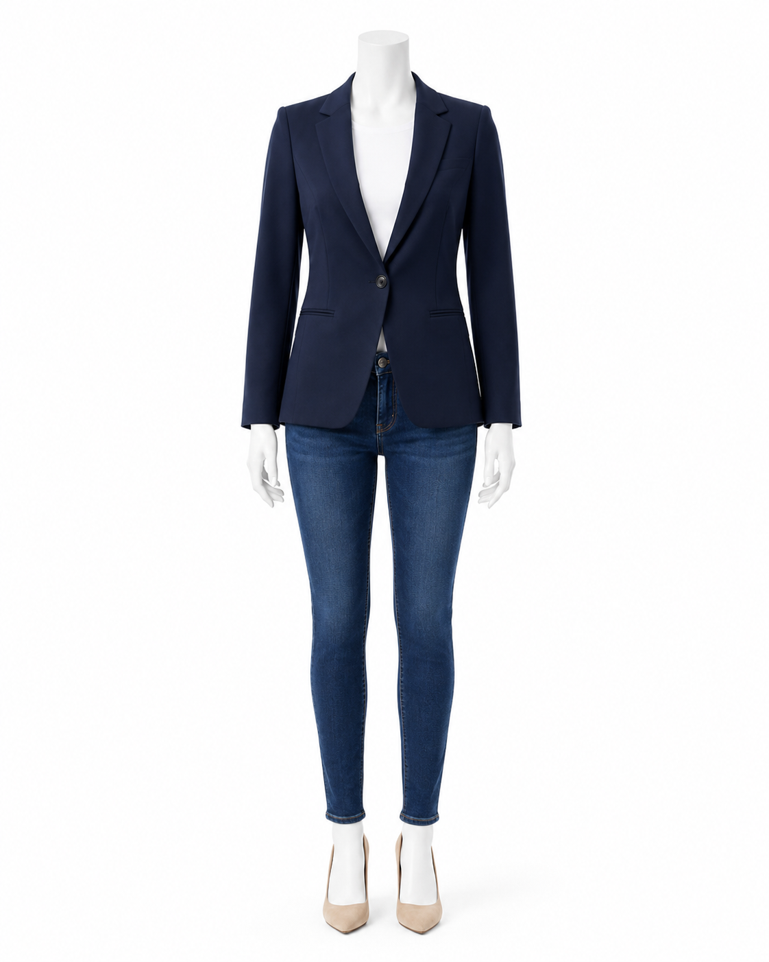 Navy Single-Breasted Women's Blazer — made to measure by Sam Boutique Tailors Phuket