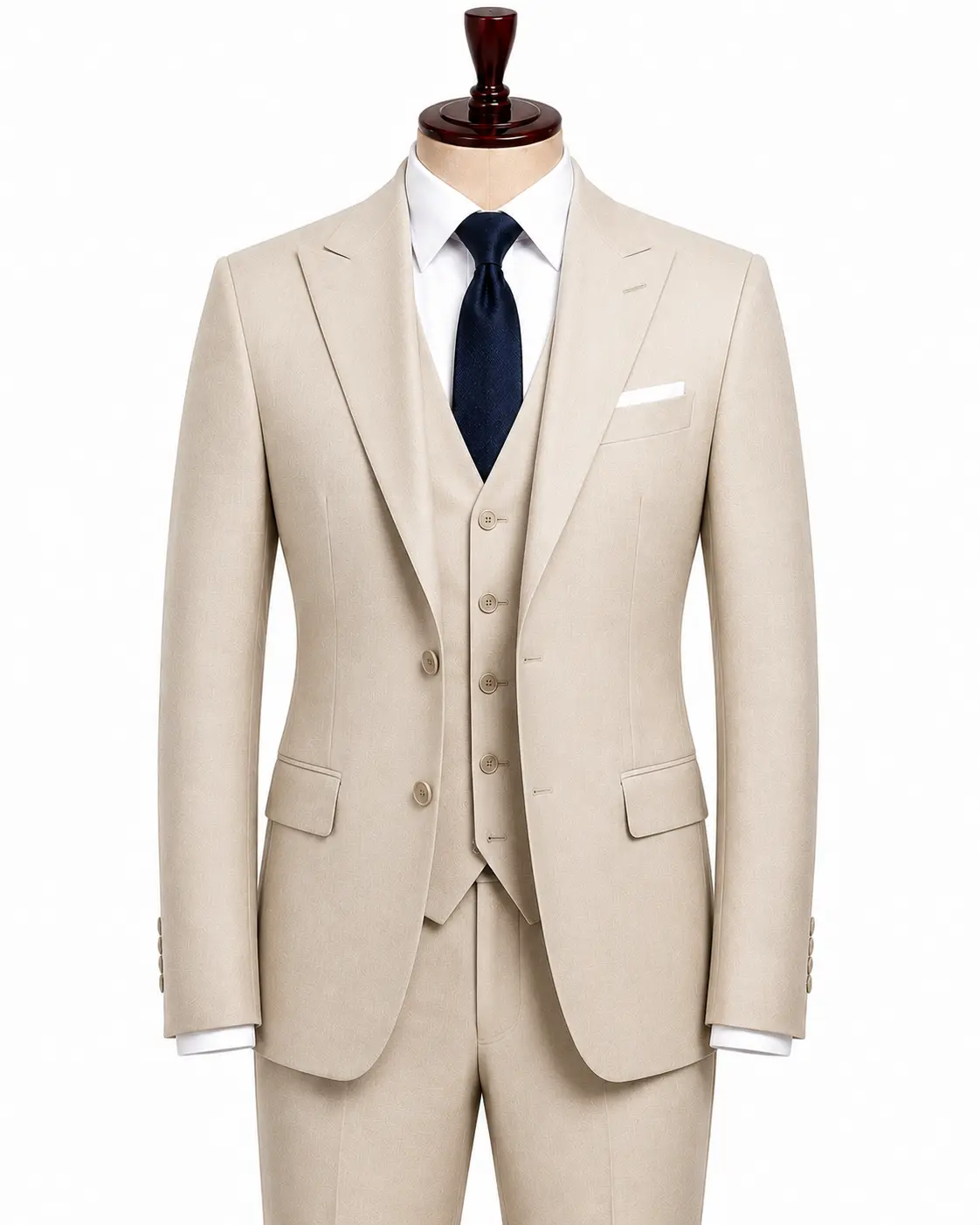 Champagne Peak-Lapel Wedding Suit — made to measure by Sam Boutique Tailors Phuket
