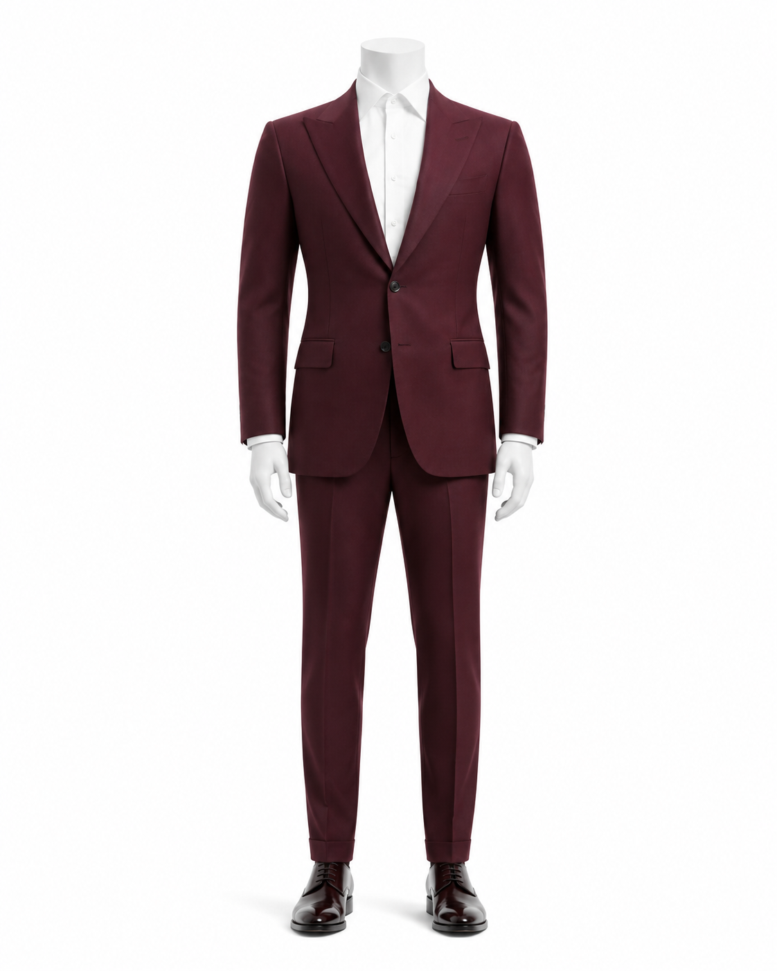Burgundy Peak Lapel Business Suit — made to measure by Sam Boutique Tailors Phuket