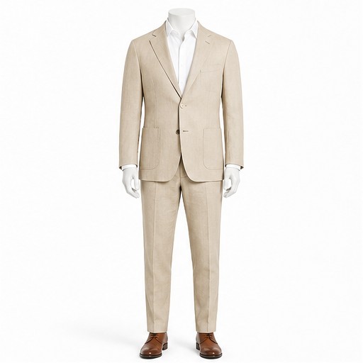 Sand Beige Linen Suit — made to measure by Sam Boutique Tailors Phuket