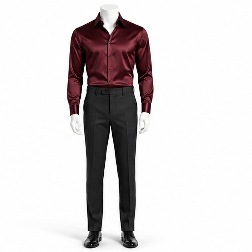 Burgundy Silk Shirt — made to measure by Sam Boutique Tailors Phuket