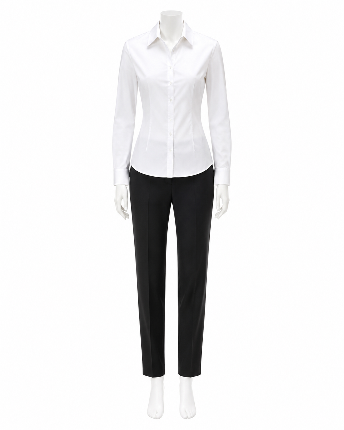 White Cotton Poplin Blouse — made to measure by Sam Boutique Tailors Phuket