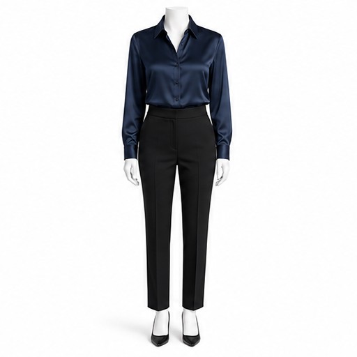 Navy Silk Shirt — made to measure by Sam Boutique Tailors Phuket