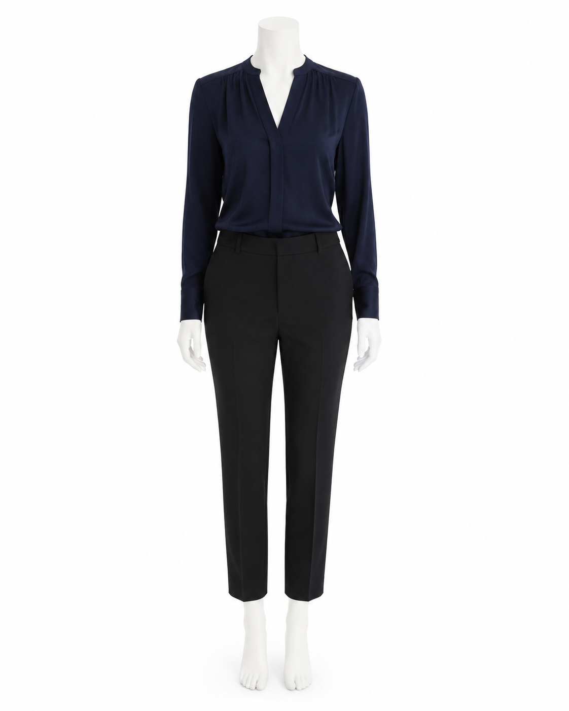 Navy Silk Mandarin Blouse — made to measure by Sam Boutique Tailors Phuket