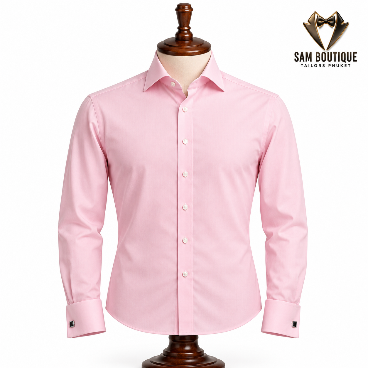 Soft Pink Cotton Business Shirt — made to measure by Sam Boutique Tailors Phuket
