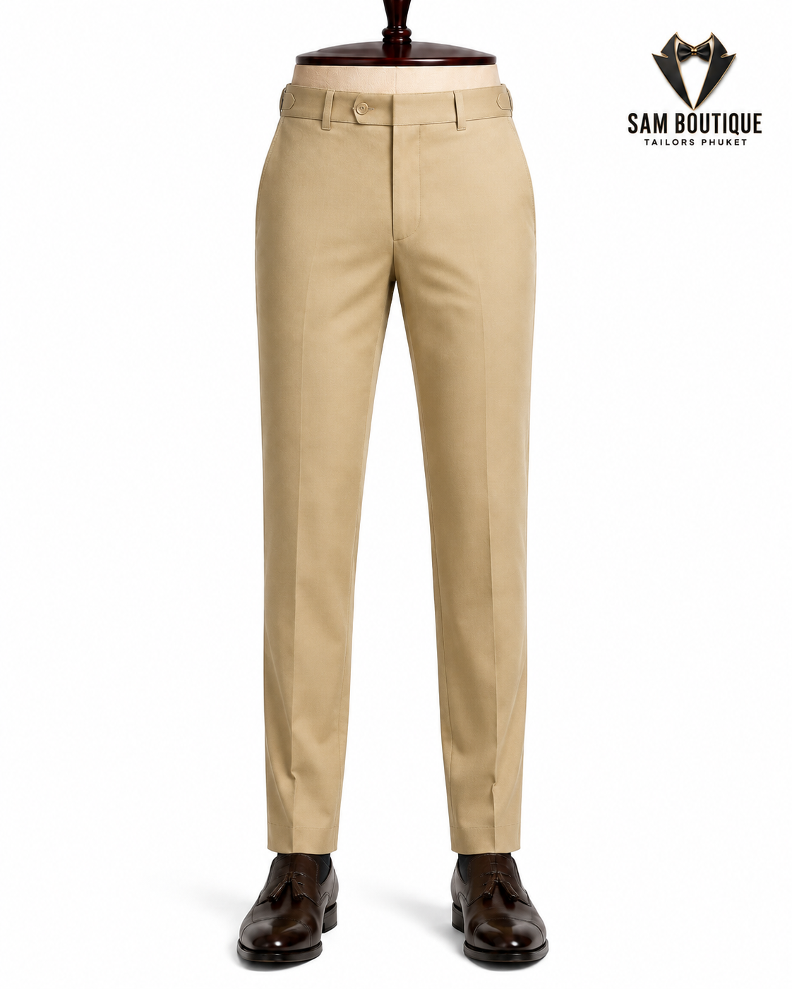 Sand Chino Trousers — made to measure by Sam Boutique Tailors Phuket