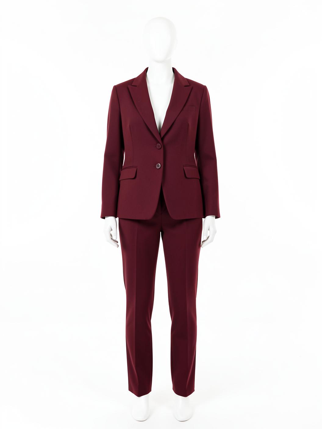 Burgundy Shawl Collar Trouser Suit — made to measure by Sam Boutique Tailors Phuket