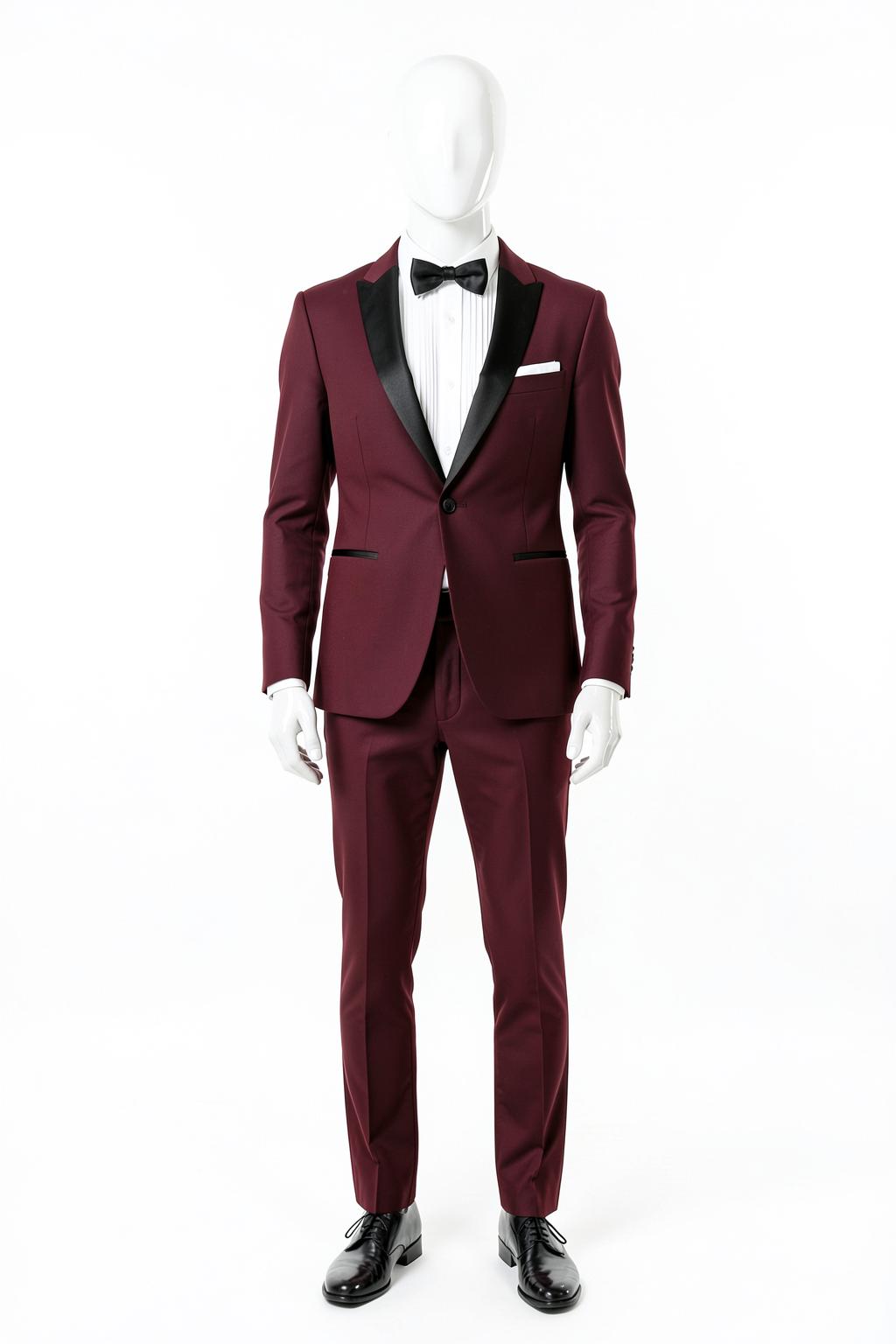Burgundy Shawl Lapel Tuxedo — made to measure by Sam Boutique Tailors Phuket