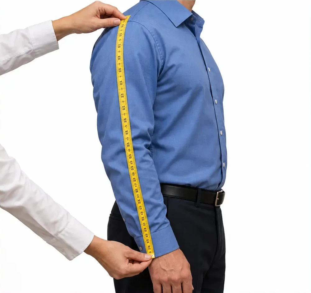 Sleeve length: tape placement on the body