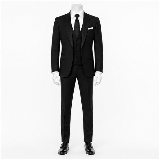 Black Three-Piece Wedding Suit — made to measure by Sam Boutique Tailors Phuket