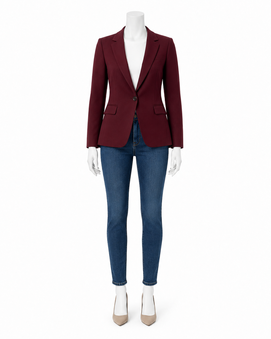 Burgundy Tailored Women's Blazer — made to measure by Sam Boutique Tailors Phuket