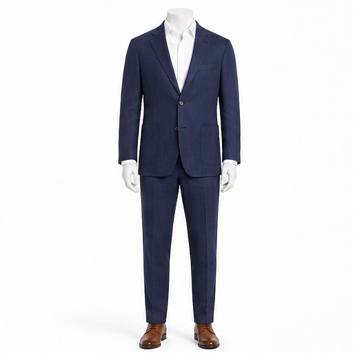 Navy Linen Suit — made to measure by Sam Boutique Tailors Phuket