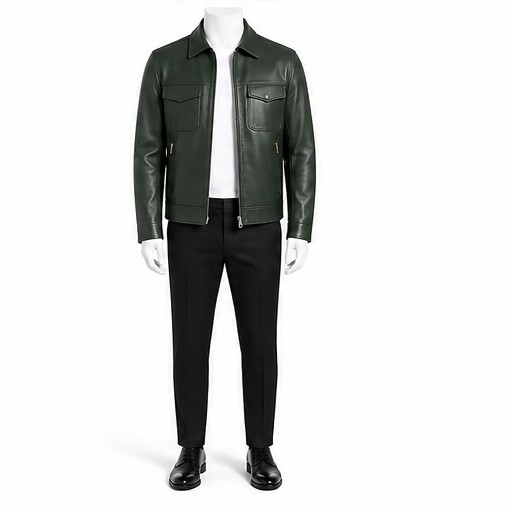 Olive Field Jacket Leather Jacket — made to measure by Sam Boutique Tailors Phuket