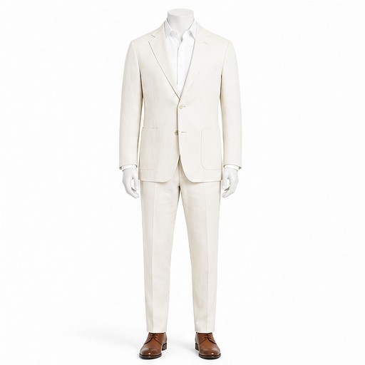 Ivory Linen Suit — made to measure by Sam Boutique Tailors Phuket