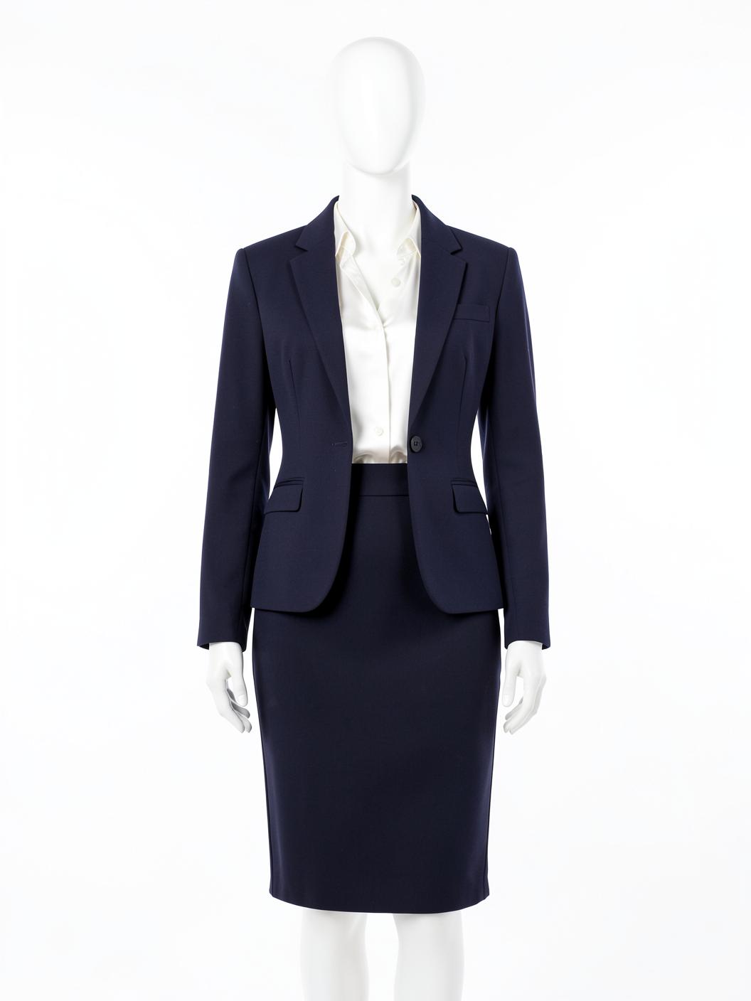 Navy Notch Lapel Skirt Suit — made to measure by Sam Boutique Tailors Phuket
