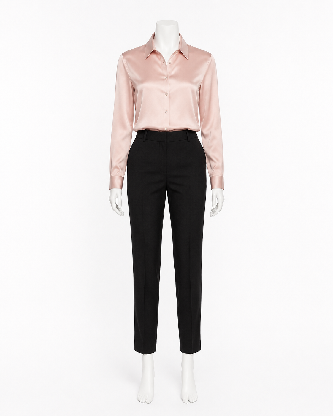 Blush Satin Shirt Blouse — made to measure by Sam Boutique Tailors Phuket