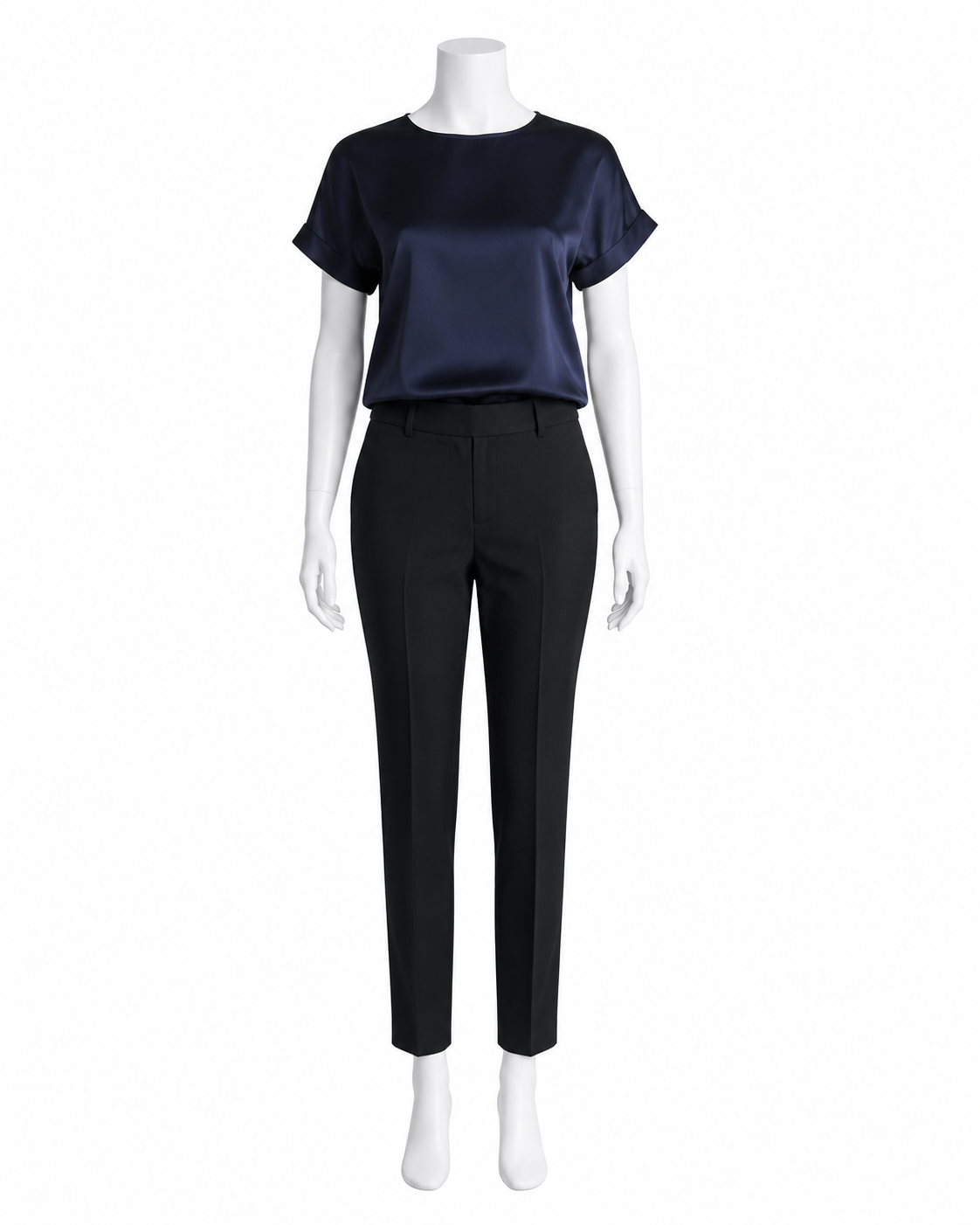 Navy Satin Boxy Top — made to measure by Sam Boutique Tailors Phuket