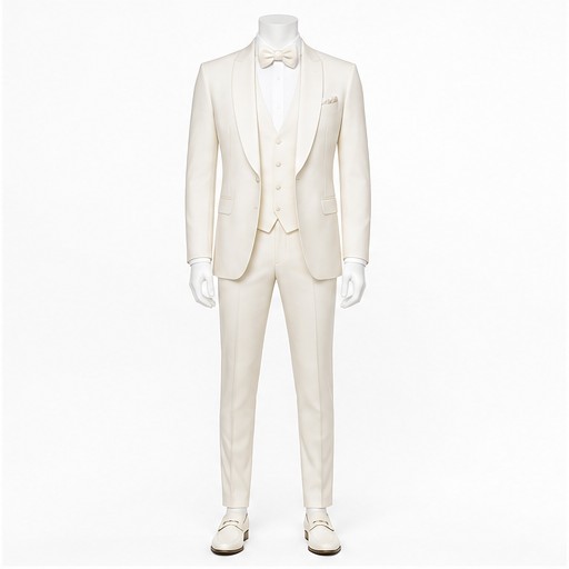 Ivory Three-Piece Wedding Suit — made to measure by Sam Boutique Tailors Phuket