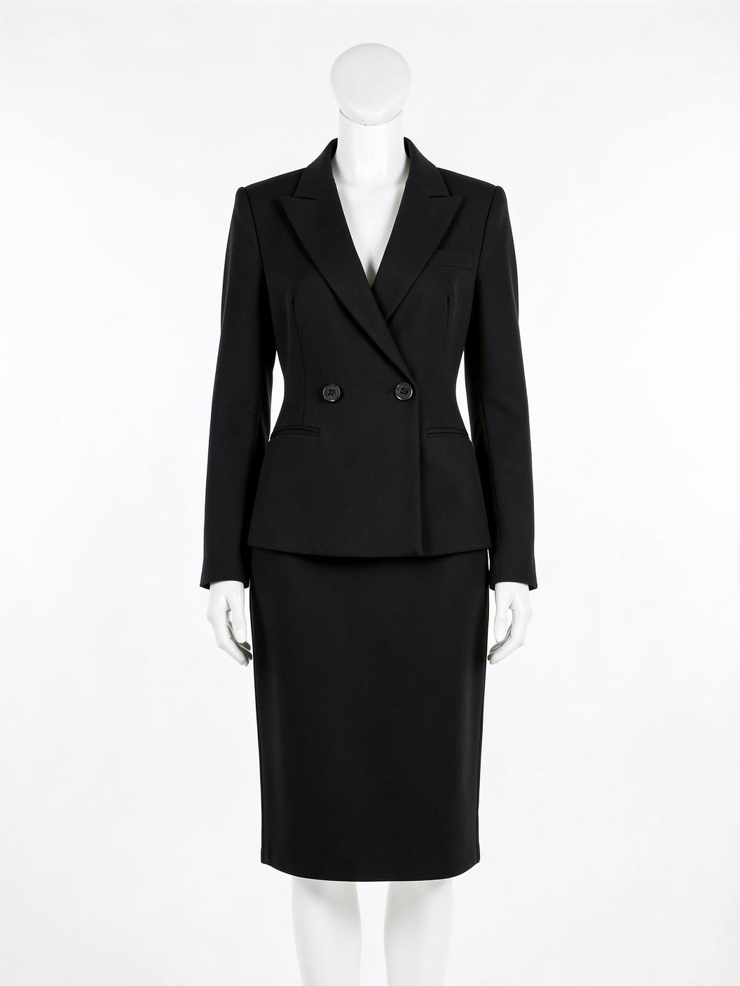Black Double-Breasted Skirt Suit — made to measure by Sam Boutique Tailors Phuket