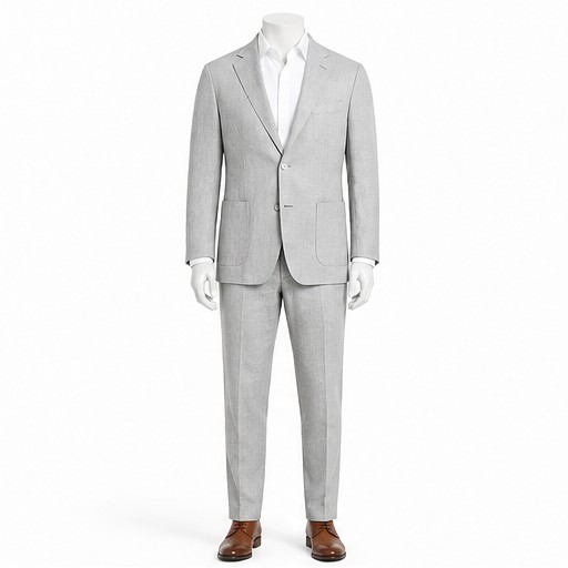 Light Grey Linen Suit — made to measure by Sam Boutique Tailors Phuket