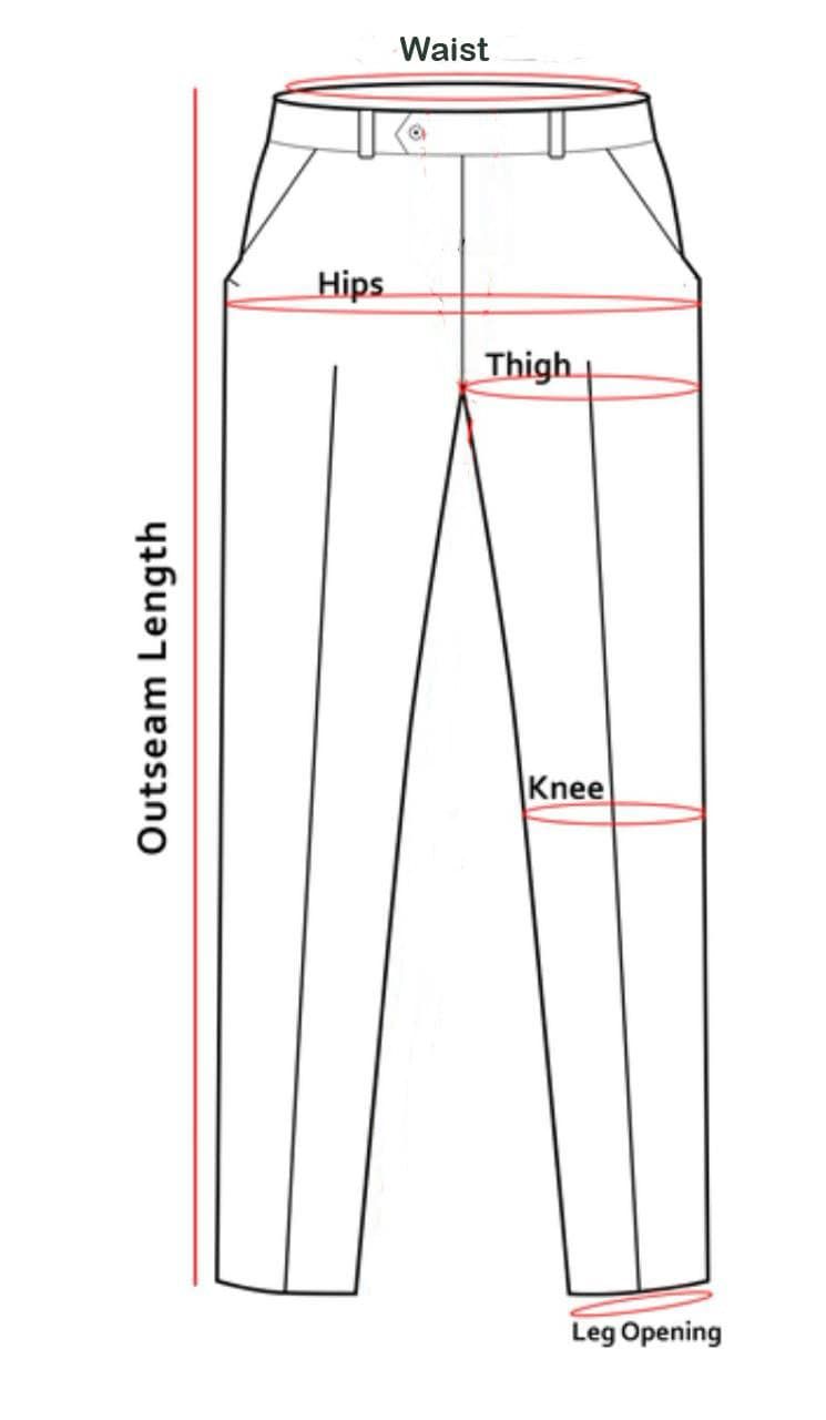 Tailor measuring trouser waist and inseam with a tape measure