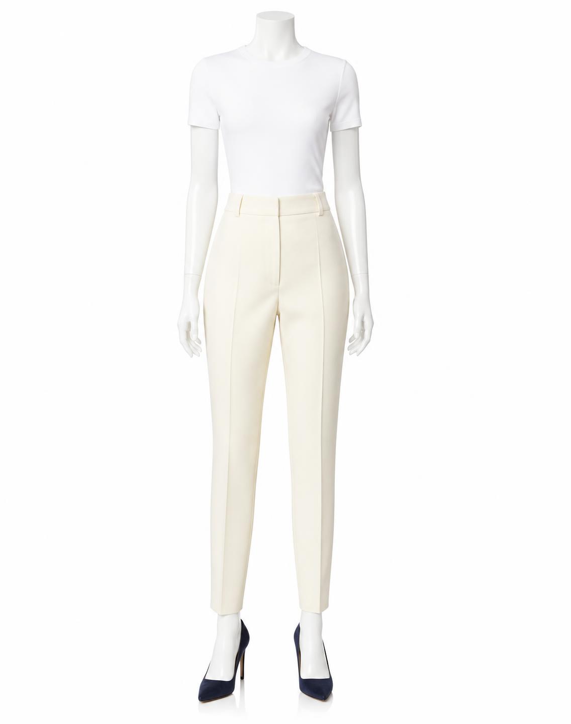 Ivory High-Waist Tapered Trousers — made to measure by Sam Boutique Tailors Phuket