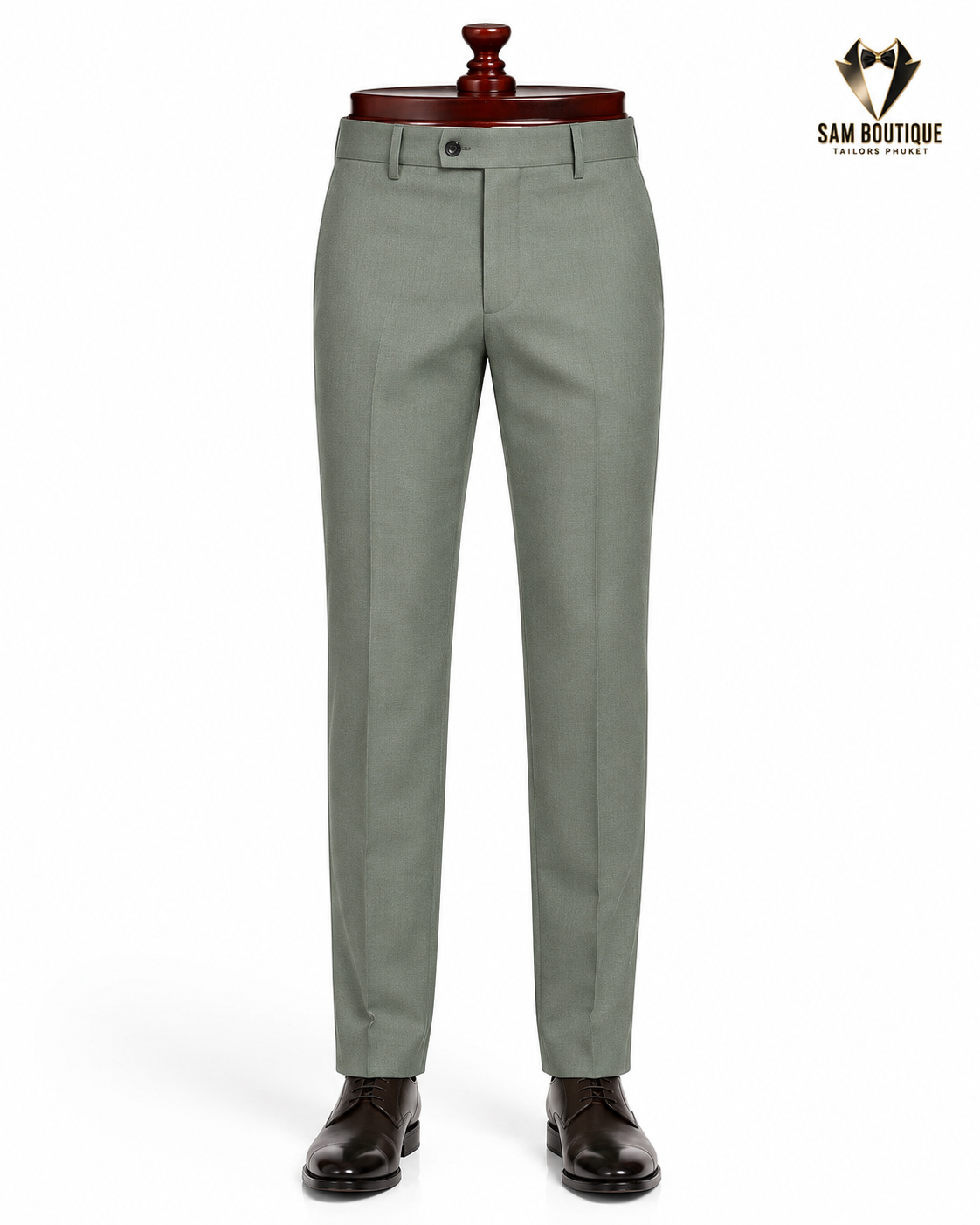 Sage Green Dress Trousers — made to measure by Sam Boutique Tailors Phuket