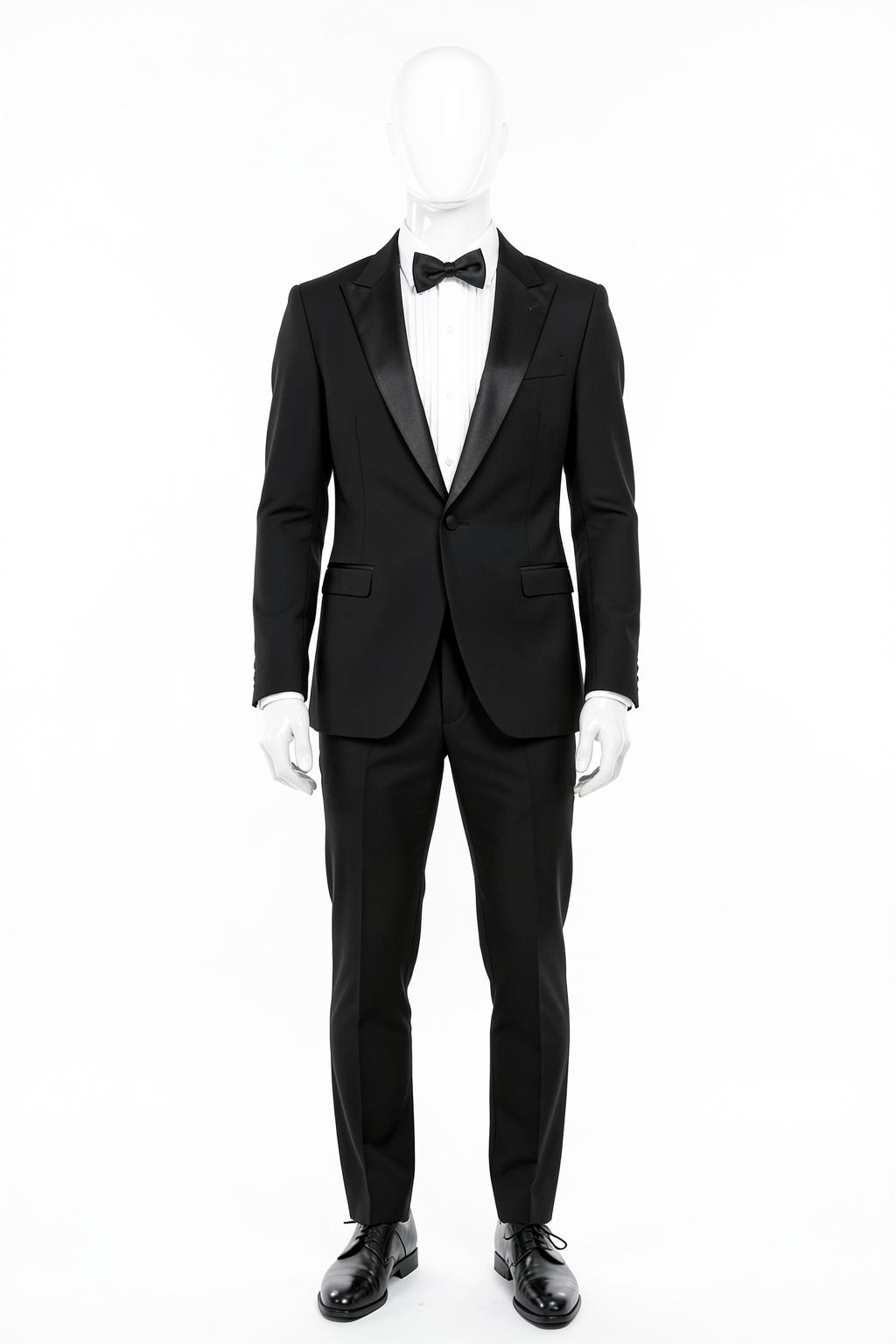Classic Black Peak Lapel Tuxedo — made to measure by Sam Boutique Tailors Phuket