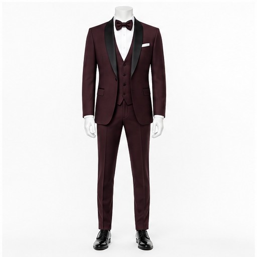 Burgundy Three-Piece Wedding Suit — made to measure by Sam Boutique Tailors Phuket