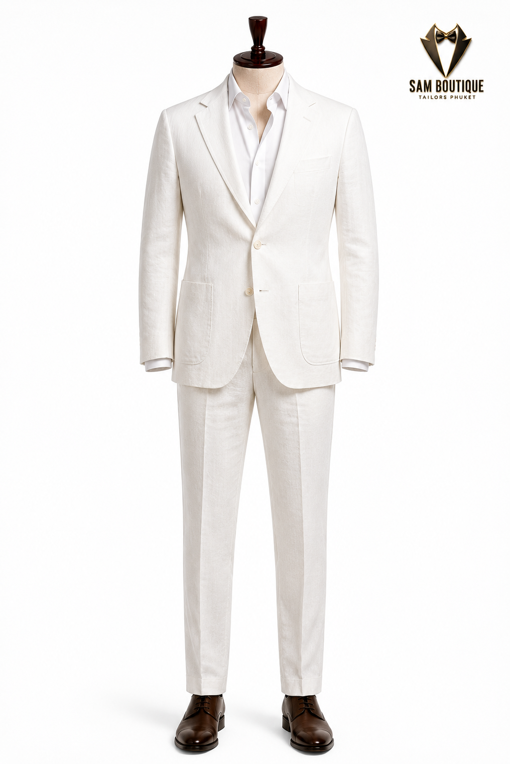 Ivory Linen Suit — made to measure by Sam Boutique Tailors Phuket