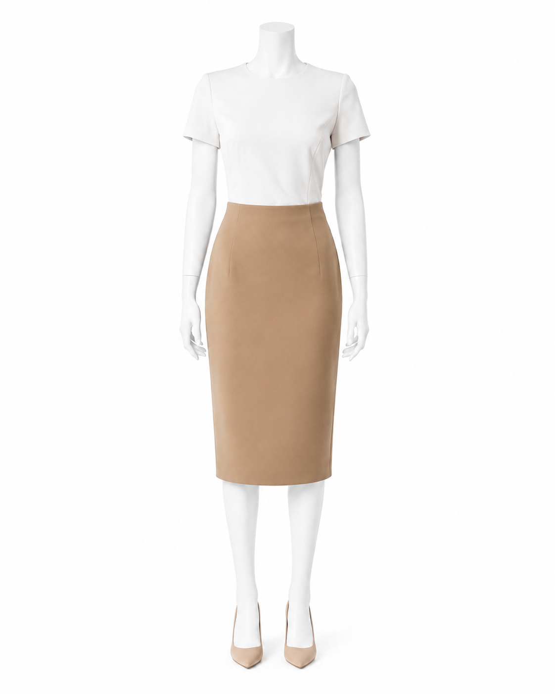 Camel High-Waist Pencil Skirt — made to measure by Sam Boutique Tailors Phuket