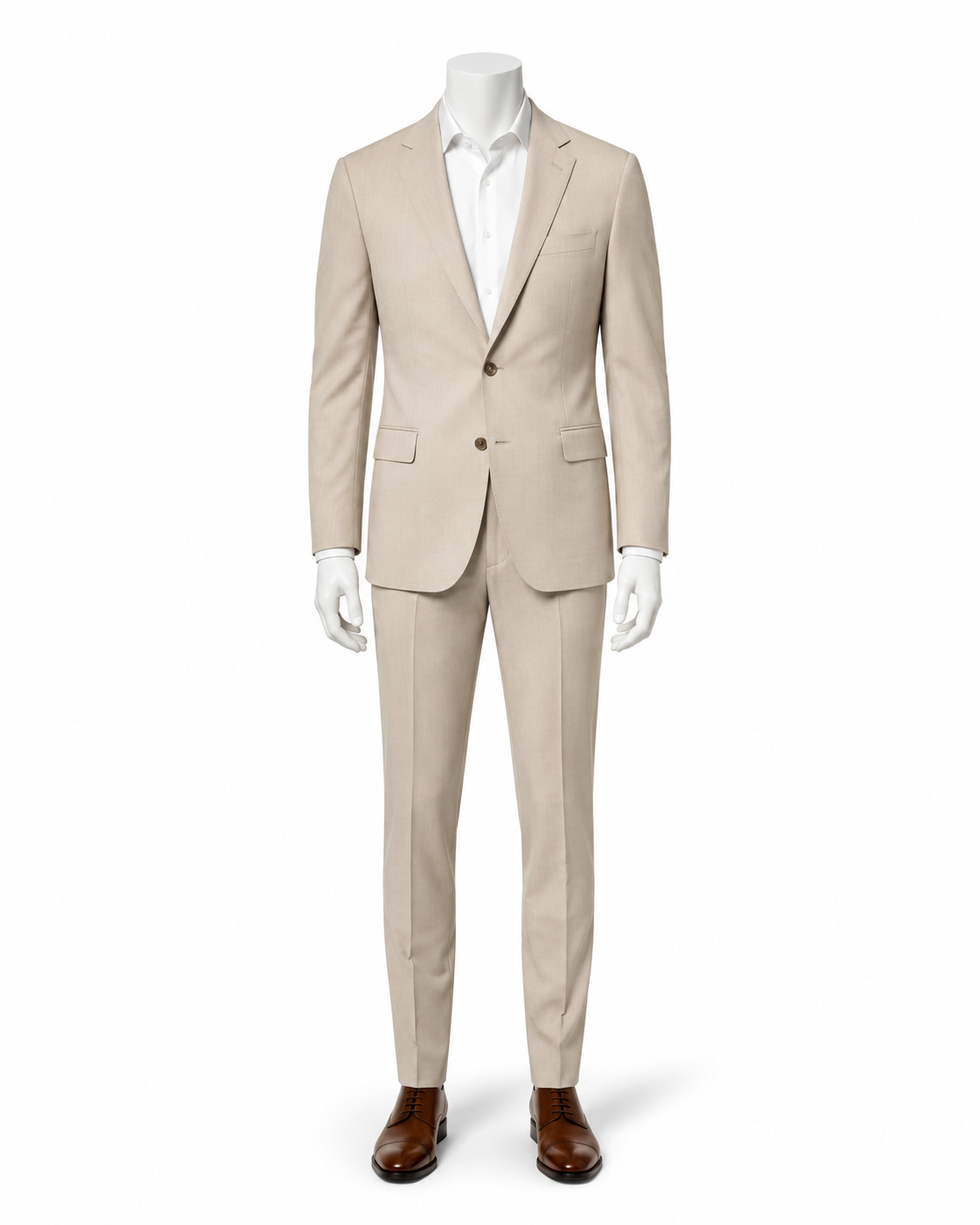 Beige Notch Lapel Business Suit — made to measure by Sam Boutique Tailors Phuket