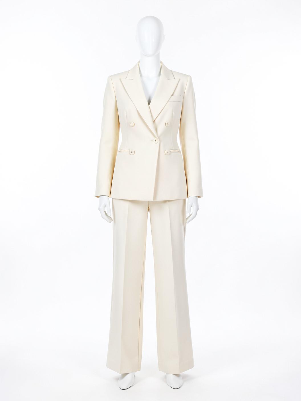 Ivory Double-Breasted Trouser Suit — made to measure by Sam Boutique Tailors Phuket