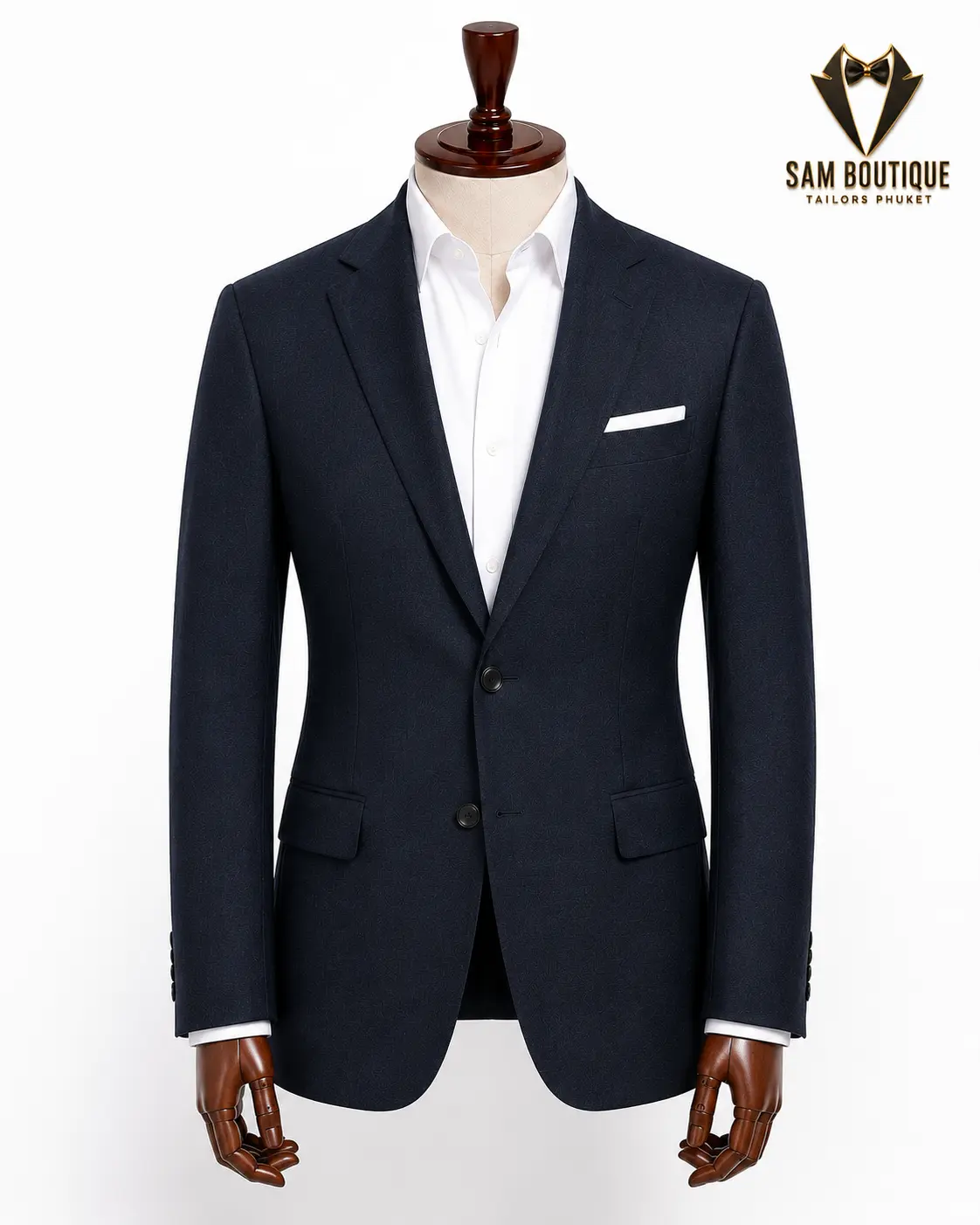 Midnight Navy Wool Blazer — made to measure by Sam Boutique Tailors Phuket