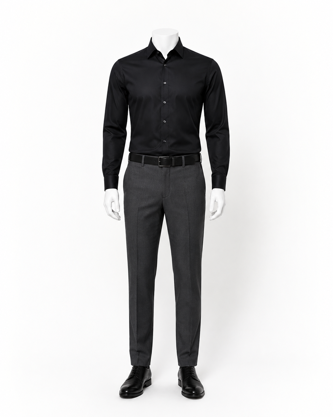 Black Cotton Business Shirt — made to measure by Sam Boutique Tailors Phuket