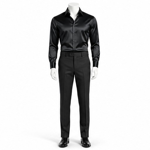 Black Silk Shirt — made to measure by Sam Boutique Tailors Phuket