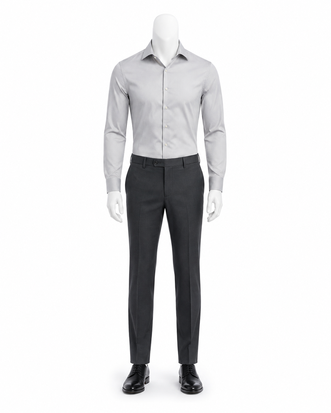 Light Grey Cotton Business Shirt — made to measure by Sam Boutique Tailors Phuket