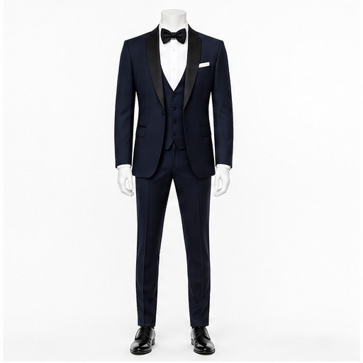Navy Three-Piece Wedding Suit — made to measure by Sam Boutique Tailors Phuket