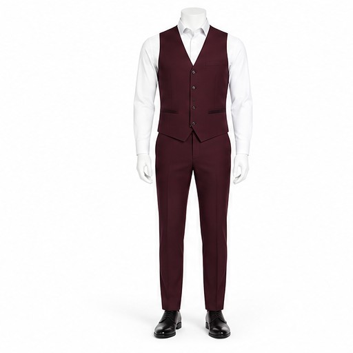 Burgundy Waistcoat — made to measure by Sam Boutique Tailors Phuket