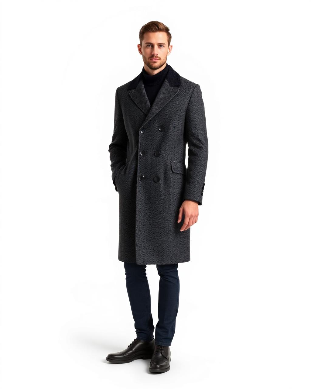 Charcoal Crombie Coat — made to measure by Sam Boutique Tailors Phuket