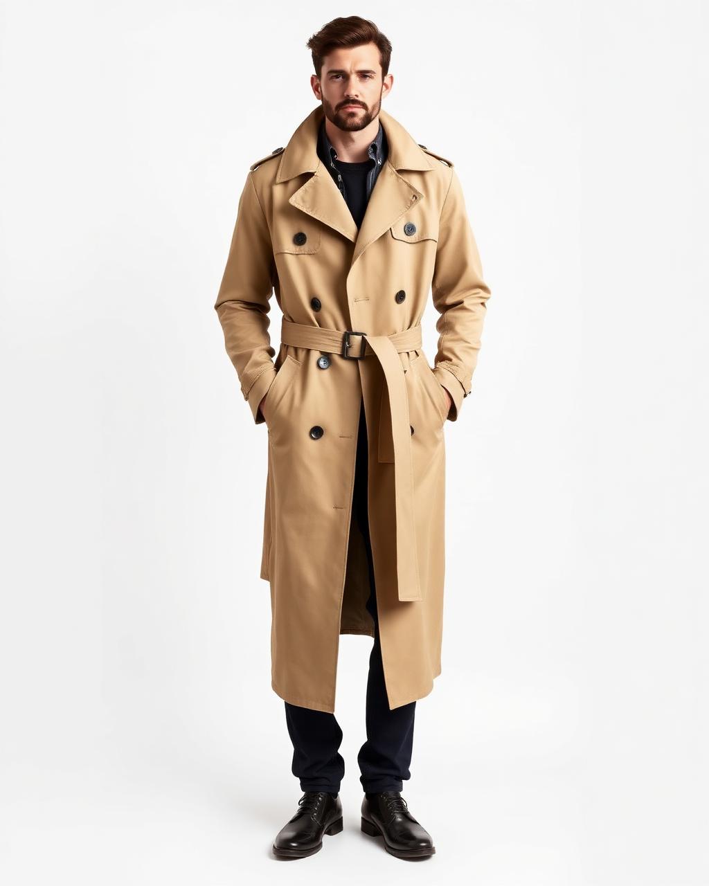 Beige Cotton Trench Coat — made to measure by Sam Boutique Tailors Phuket